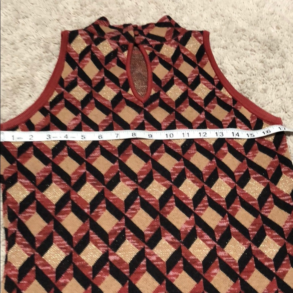 INC TOP Metallic Gold Pattern EUC - Picture 3 of 7